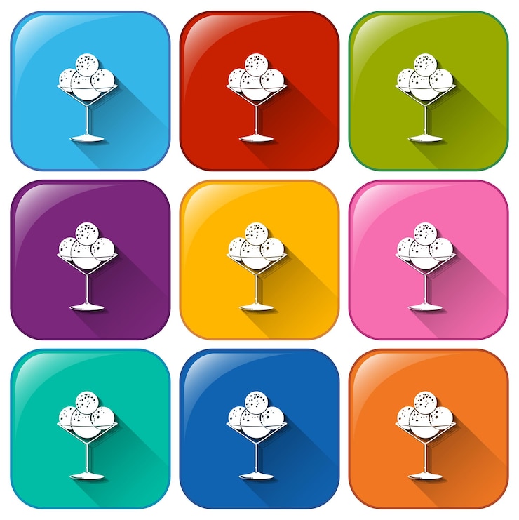 Free Vector buttons with cocktail drinks