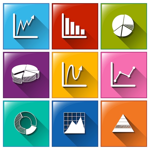 Buttons with Graphs: Free Vector Templates for Download