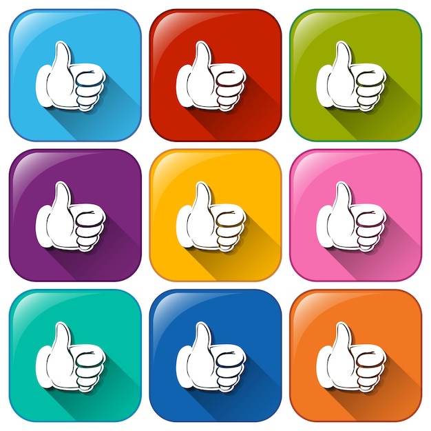 Free vector buttons with hands showing approval