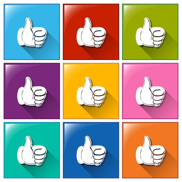 Free vector buttons with hands showing an approve sign