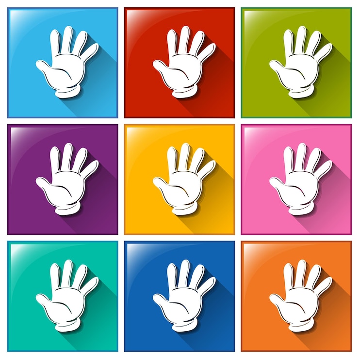 Free Vector buttons with hands