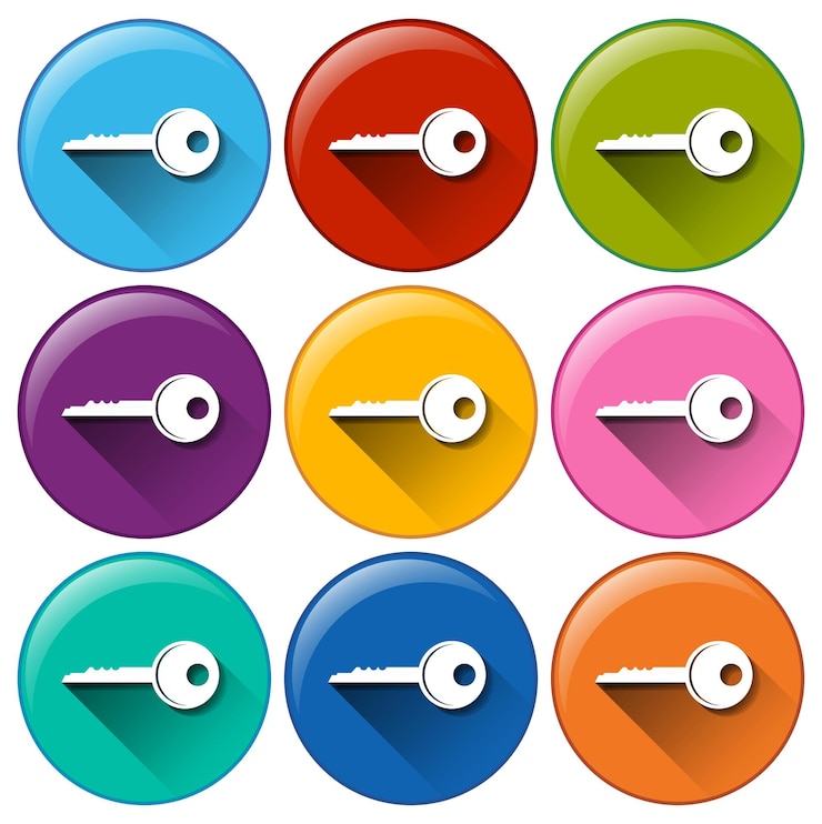 मुफ़्त वेक्टर buttons with keys