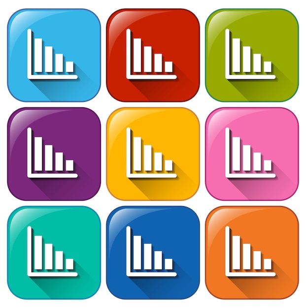 Pulsanti con grafici lineari