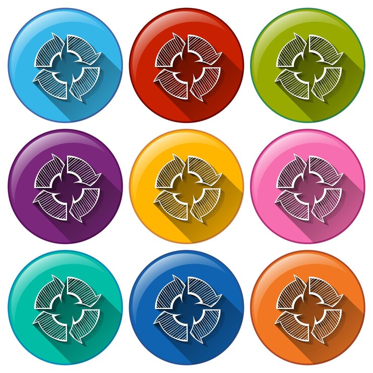 Free Vector buttons with recycle arrows