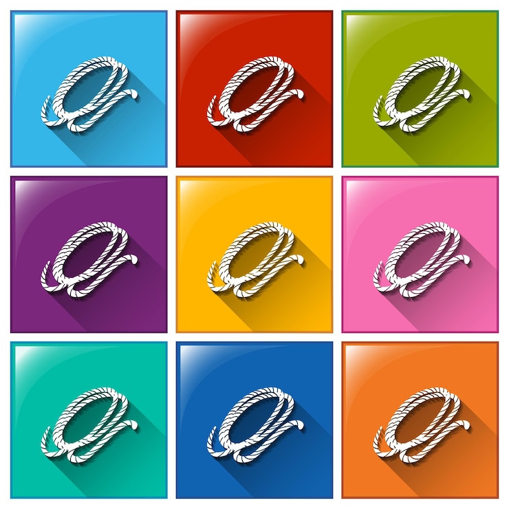 Free Vector buttons with ropes