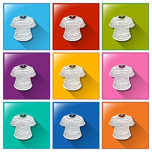 Free vector buttons with stripecoloured shirts