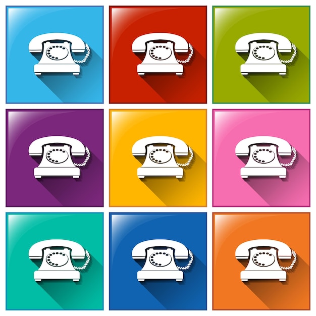 Free vector buttons with telephones