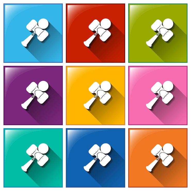 Free Vector buttons with toys