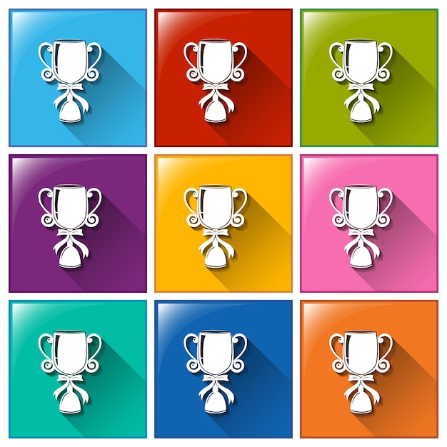 Free vector buttons with trophies