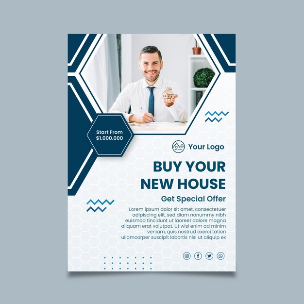 buy new house poster template