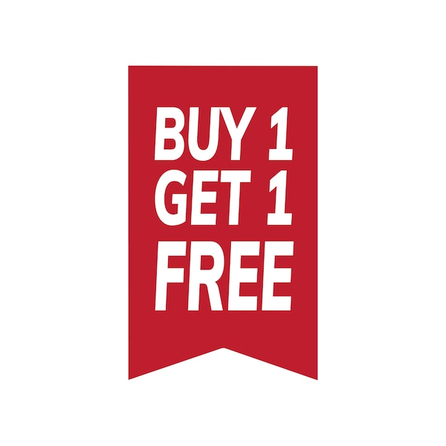 Free vector buy one get one free promotional tag vector
