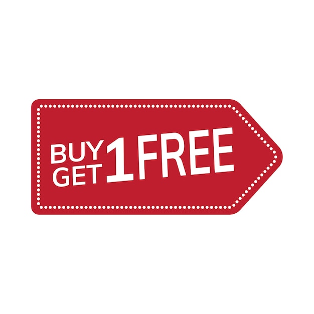 Free vector buy one get one free promotional tag vector