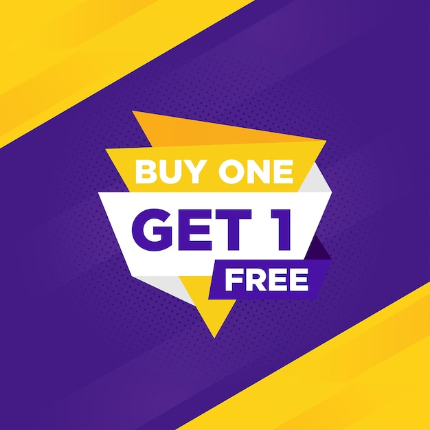 Buy one get one free sale banner with editable text effect