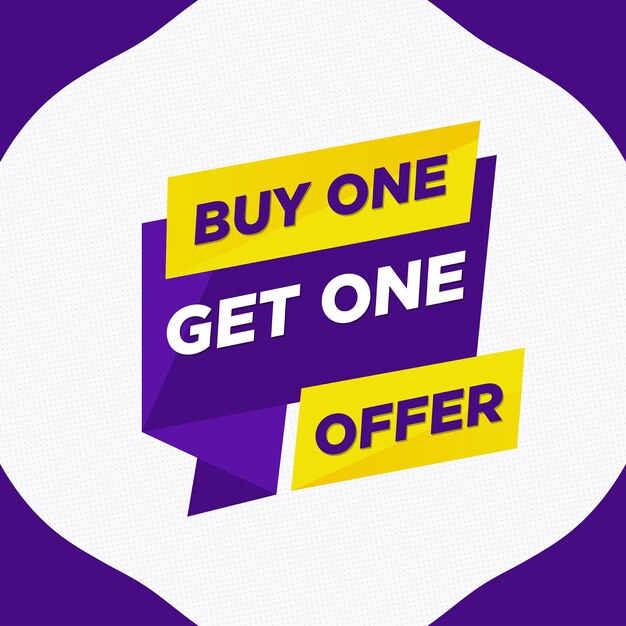 Buy one get one offer sale banner with editable text effect