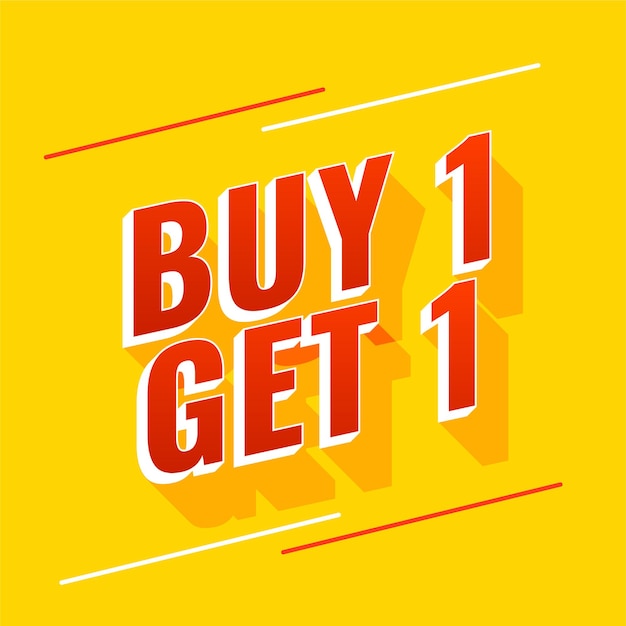 Buy one get one yellow banner design