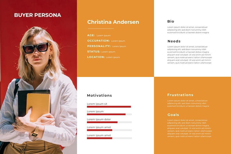 Free Vector buyer persona infographics with photo