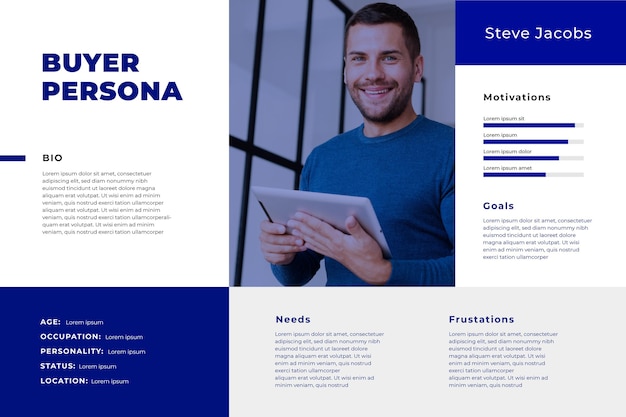 Free vector buyer persona infographics with photo