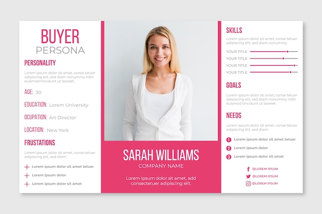 Free vector buyer persona infographics with photo