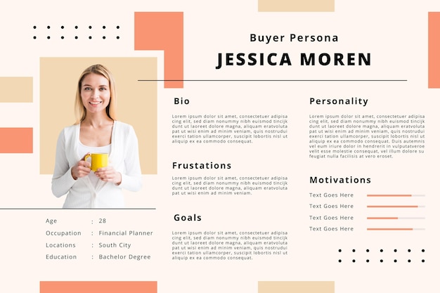 Free vector buyer persona infographics with photo