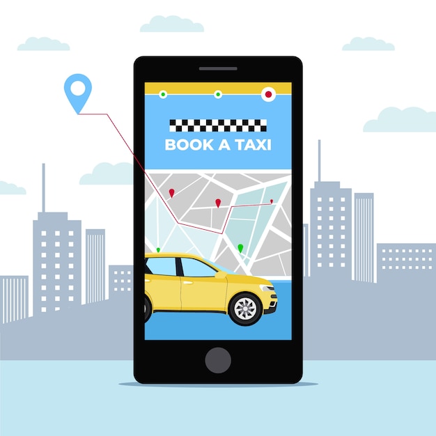 Free vector cab app concept