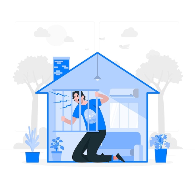 Free vector cabin fever concept illustration