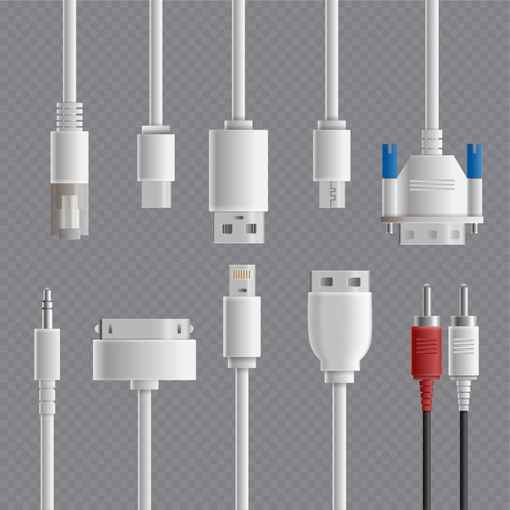 Free Vector cable connectors transparent set