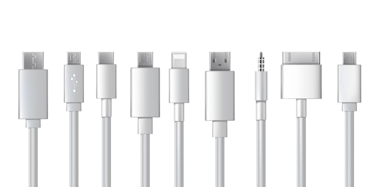 Free Vector cable ports chargers usb cables plugs and connectors set