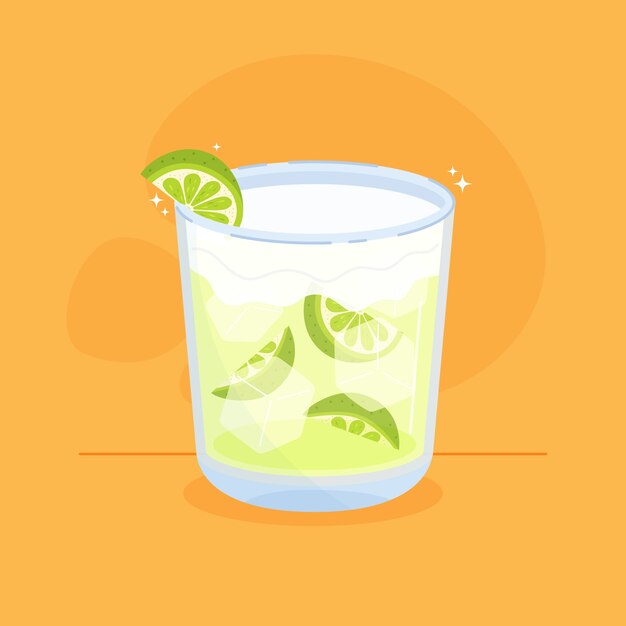 손으로 그린 스타일의 Cachaça 그림