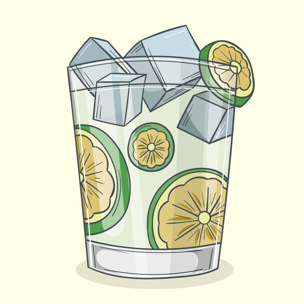 Illustrazione di cachaça in stile disegnato a mano