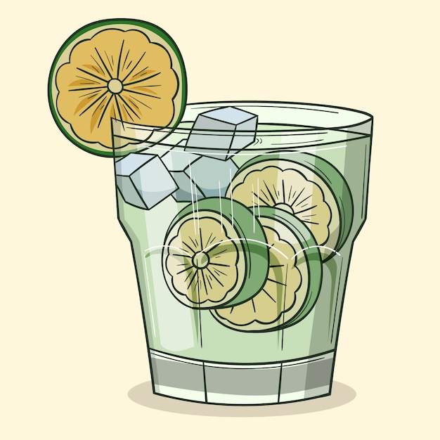 Vettore gratuito illustrazione di cachaça in stile disegnato a mano