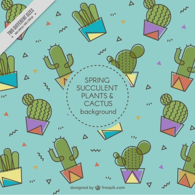 Cacti background in flat design