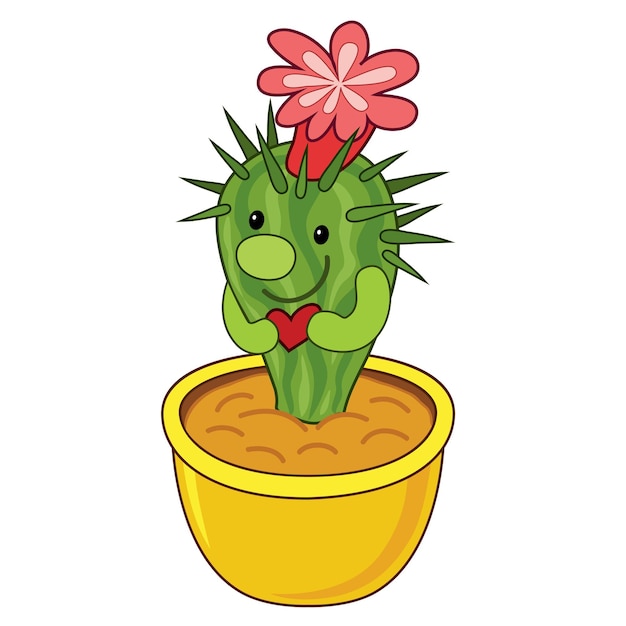 Vettore gratuito illustrazione dei bambini del cactus