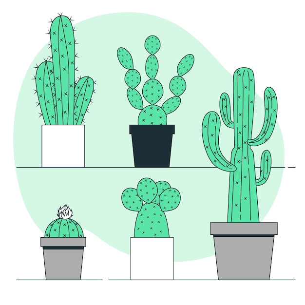 Vettore gratuito illustrazione del concetto di cactus