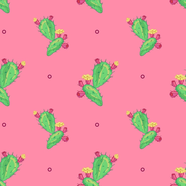 Цветок кактуса, бесшовные модели. Логотип Pot Cactus. Значок кактуса