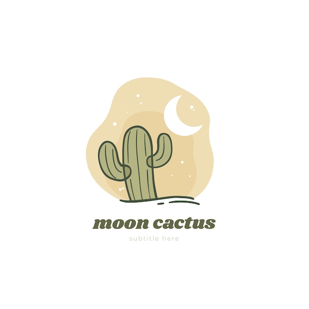 Бесплатное векторное изображение Шаблон логотипа кактус