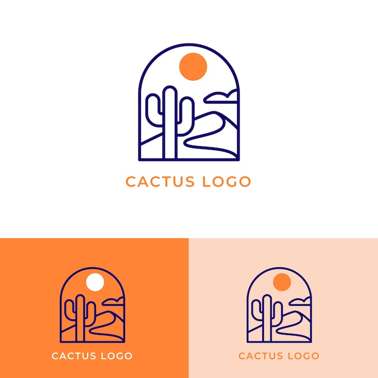 Free Vector cactus logo template