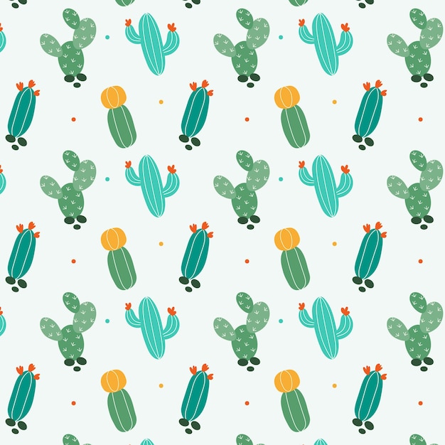 Vettore gratuito modello di patern mix di cactus
