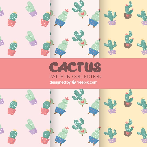 Free vector cactus pattern background