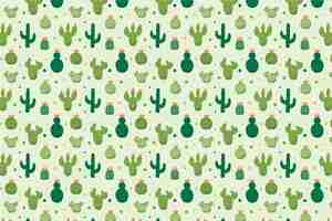 Free vector cactus pattern collection concept