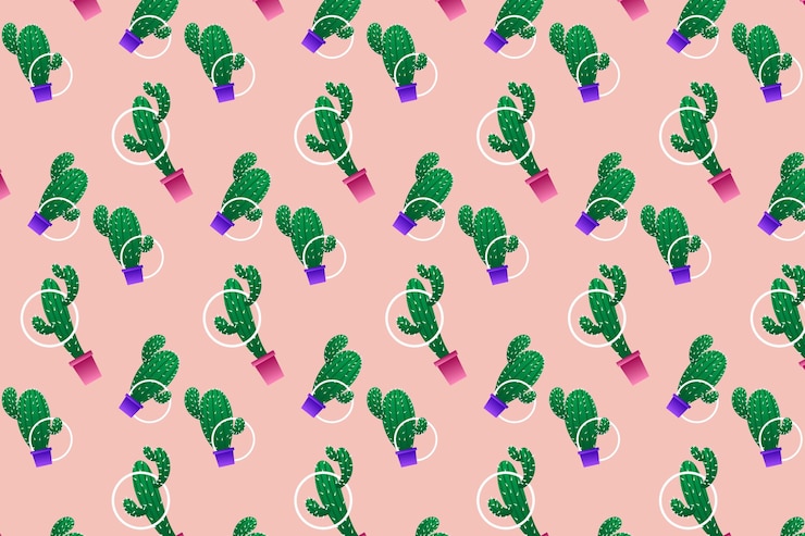 Free Vector cactus pattern collection concept