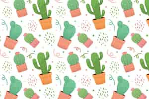 Free vector cactus pattern collection concept