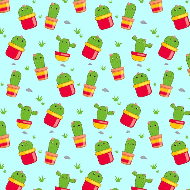 Free vector cactus pattern collection concept