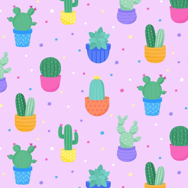 Cactus pattern collection theme