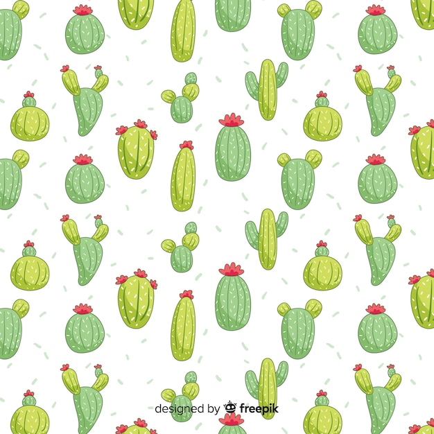 Free vector cactus pattern collection