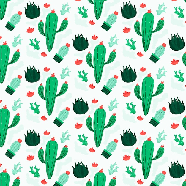 Free vector cactus pattern concept