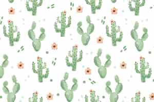 Free vector cactus pattern concept