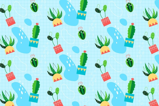 Vettore gratuito tema del modello di cactus