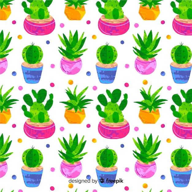 Free vector cactus pattern