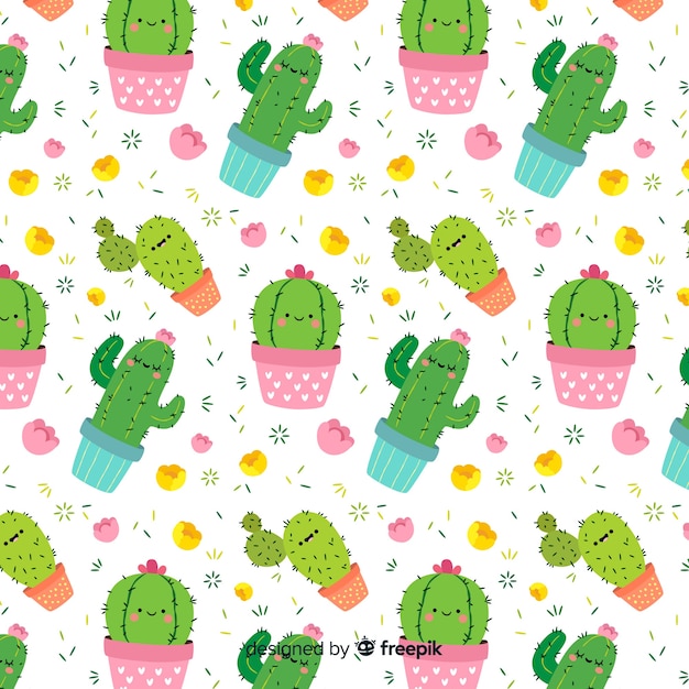 Free vector cactus pattern