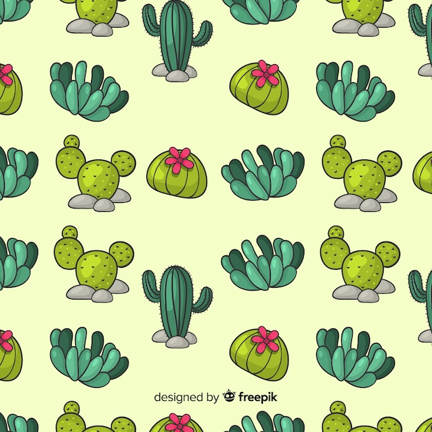 Free vector cactus pattern